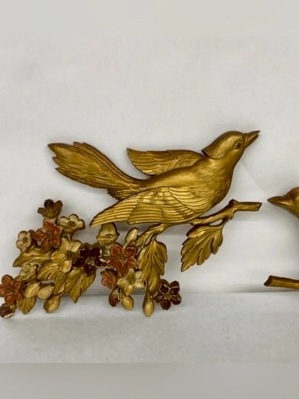 Syroco wall decor Birds Branches Vintage Gold Home Set Classic MCM